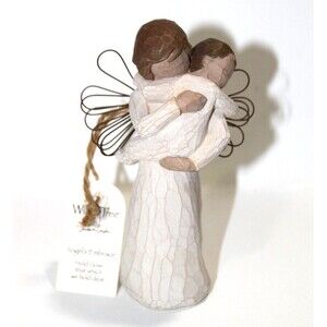 Willow Tree Angel and Baby Figurine Angels Embrace Susan Lordi 2002 Demdaco 4.5"